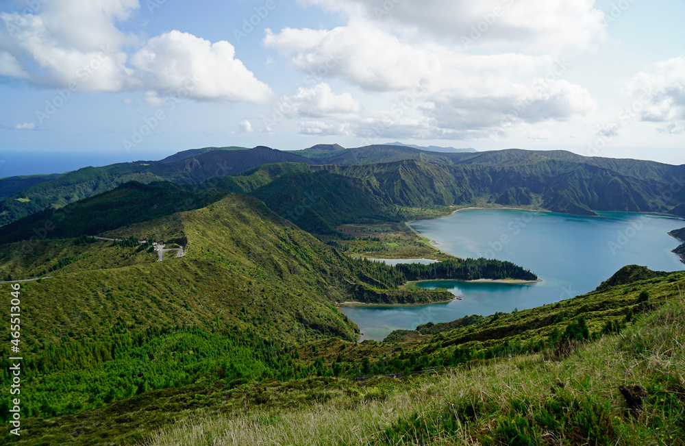 viewpoint over lake fogo on the azores