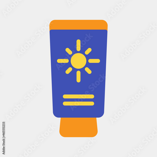 Sunblock icon vector illustration in flat style about summer, use for website mobile app presentation