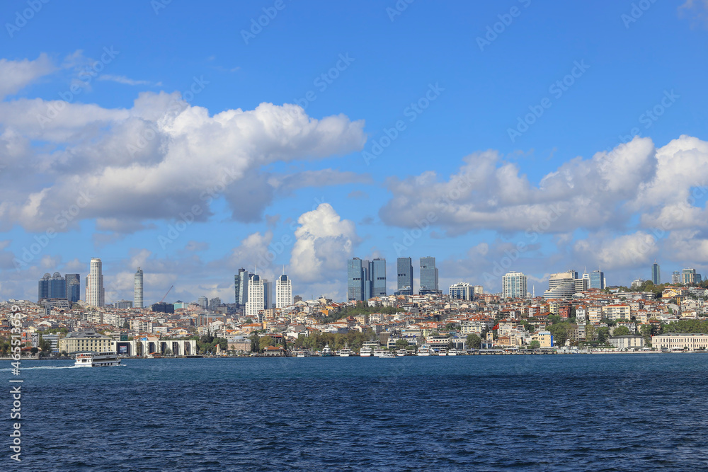 Istanbul european side view on sunny summer day in Istanbul, Turkey .