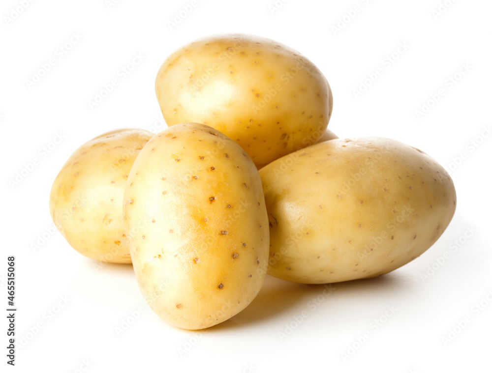 heap of potatoes isolated on white background heap of potatoes isolated on white background