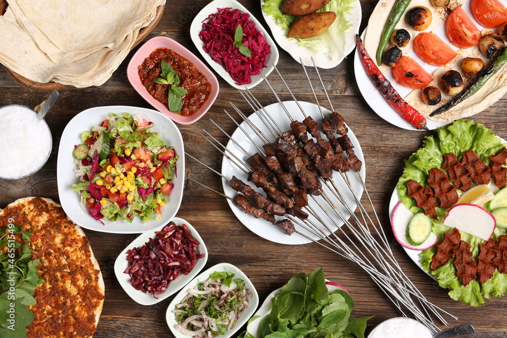 delicious grilled liver and salads delicious grilled liver and salads