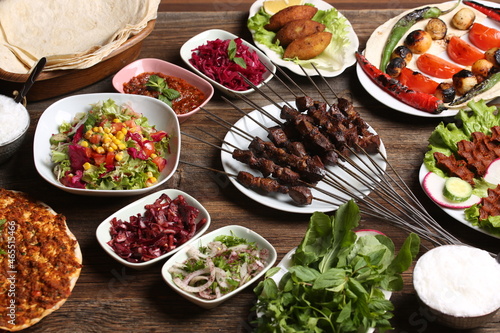 delicious grilled liver and salads