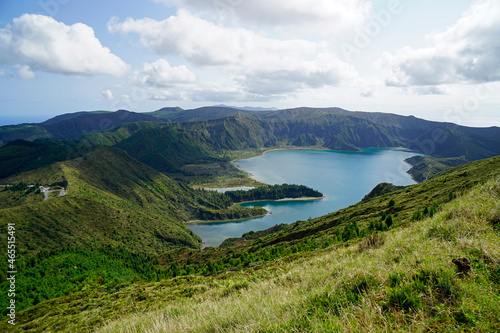 viewpoint over lake fogo on the azores