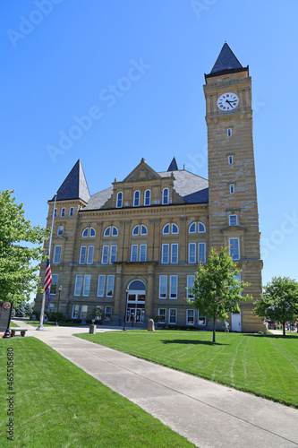 The Tipton County Courthouse is located in Tipton Indiana, north of the state capital of Indianapolis with a clock tower of 206 feet.