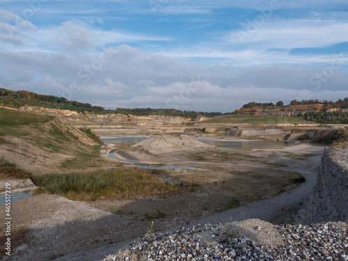 Old abandoned cement quarry in South Limburg in the Netherlands photo