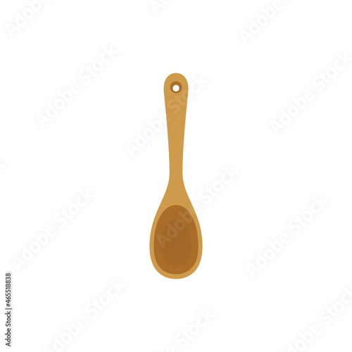 Spoon vector. Wood Spoon on white background.