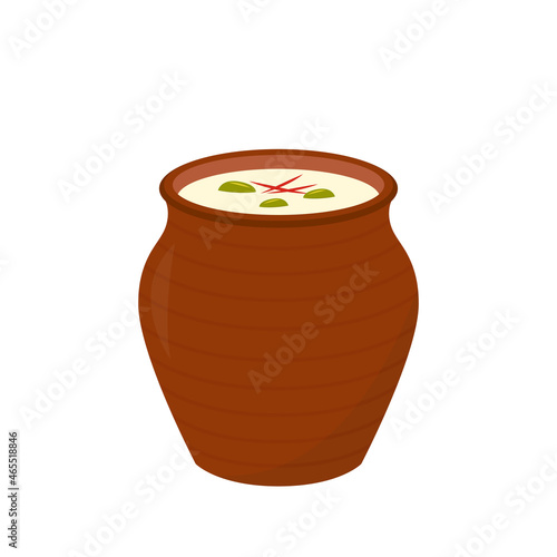 Lassi Indian Drink Hand Drawn Vector. Indian drink.