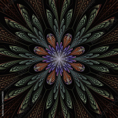 3d effect - abstract floral fractal graphic 