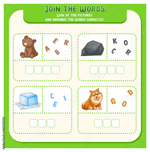Spelling word game template