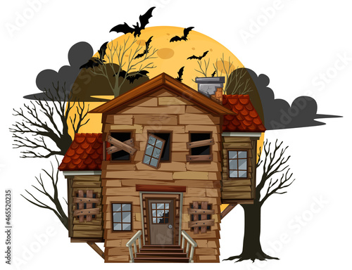 Isolated halloween abandoned house