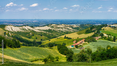 Rural landscape along the road from Sassuolo to Serramazzoni, Emilia-Romagna.