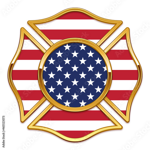 blank fire department logo base with usa flag