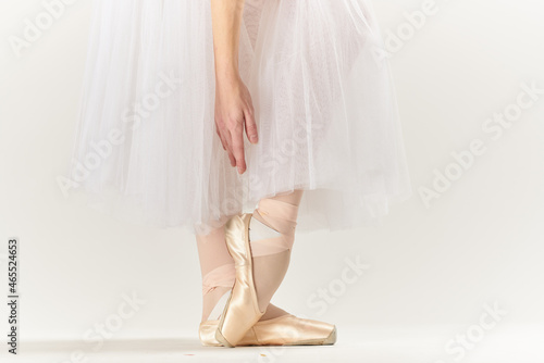 ballerina feet dance performed classical style light background