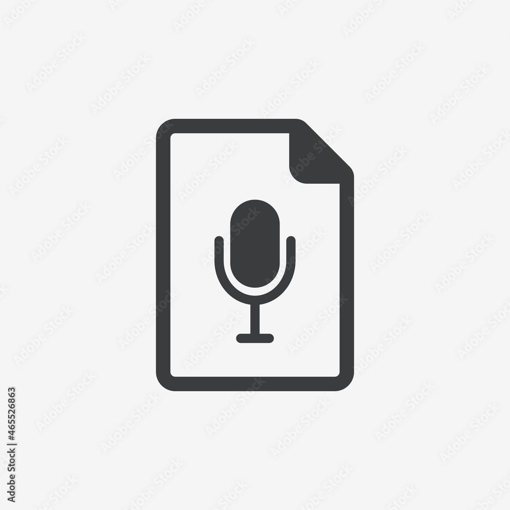 Microphone Audio File Document Flat Vector Icon Microphone Audio File Document Flat Vector Icon