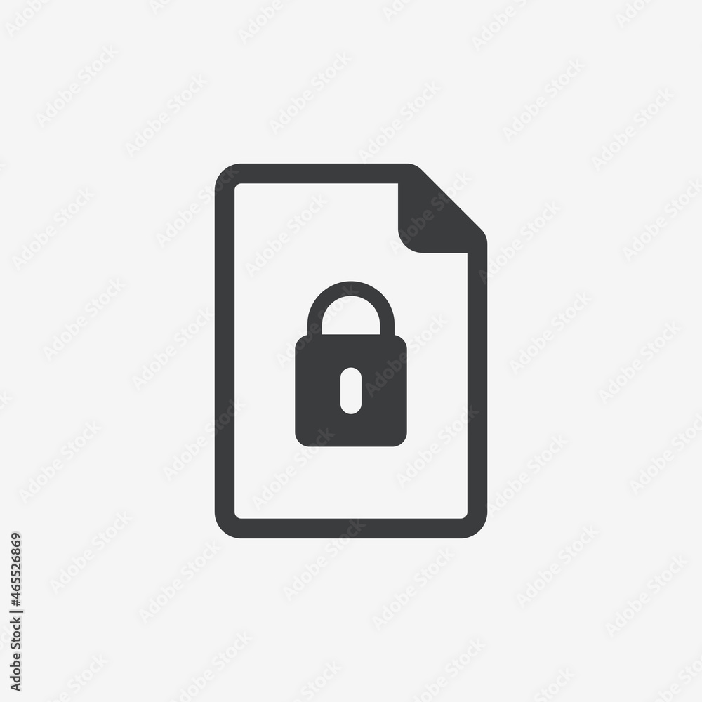 Security Locked File Document Flat Vector Icon Security Locked File Document Flat Vector Icon