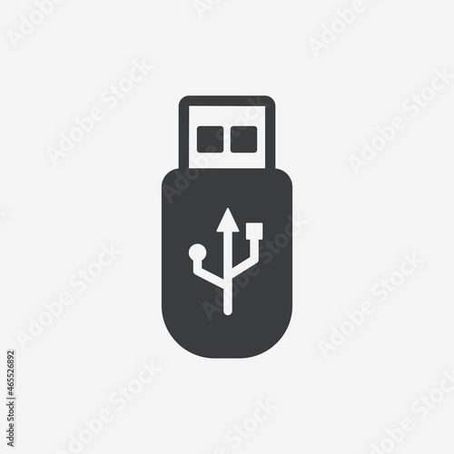 USB Transfer Flash Drive Flat Vector Icon