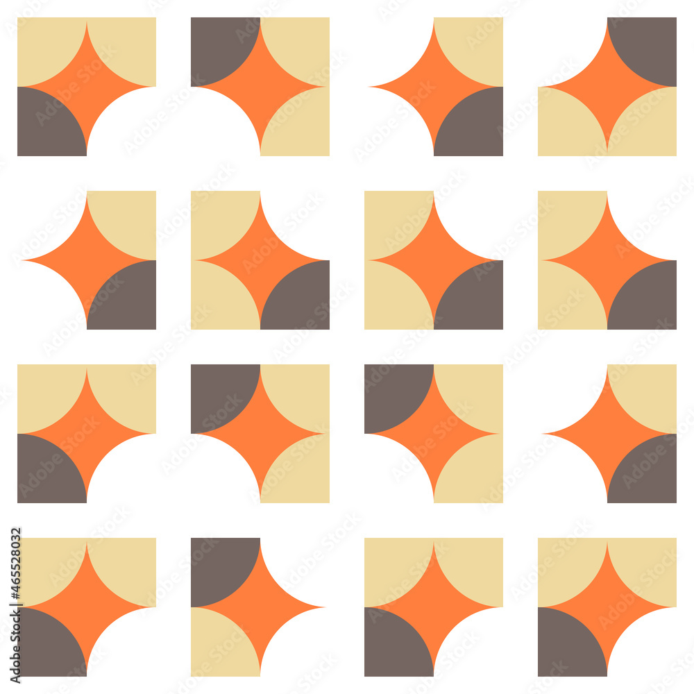 Fototapeta premium Geometric vector seamless pattern. Modern background with simple shapes in pastel colors.