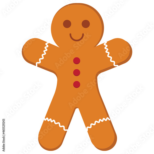 gingerbread man isolated on white, Cute Christmas ginger breadman, sweet gingerbread man, 