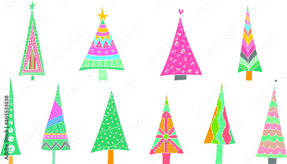 Vector of the boho christmas tree Vector of the boho christmas tree