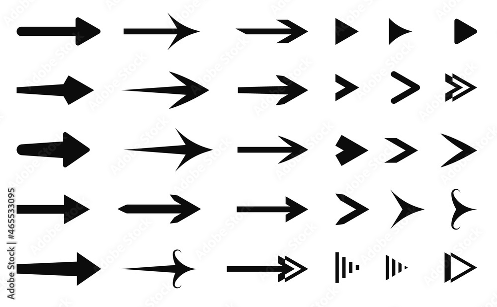 Vector illustration of arrow icons set. Arrows set. Arrow icon collection. Set different arrows or web design. Vector illustration EPS10