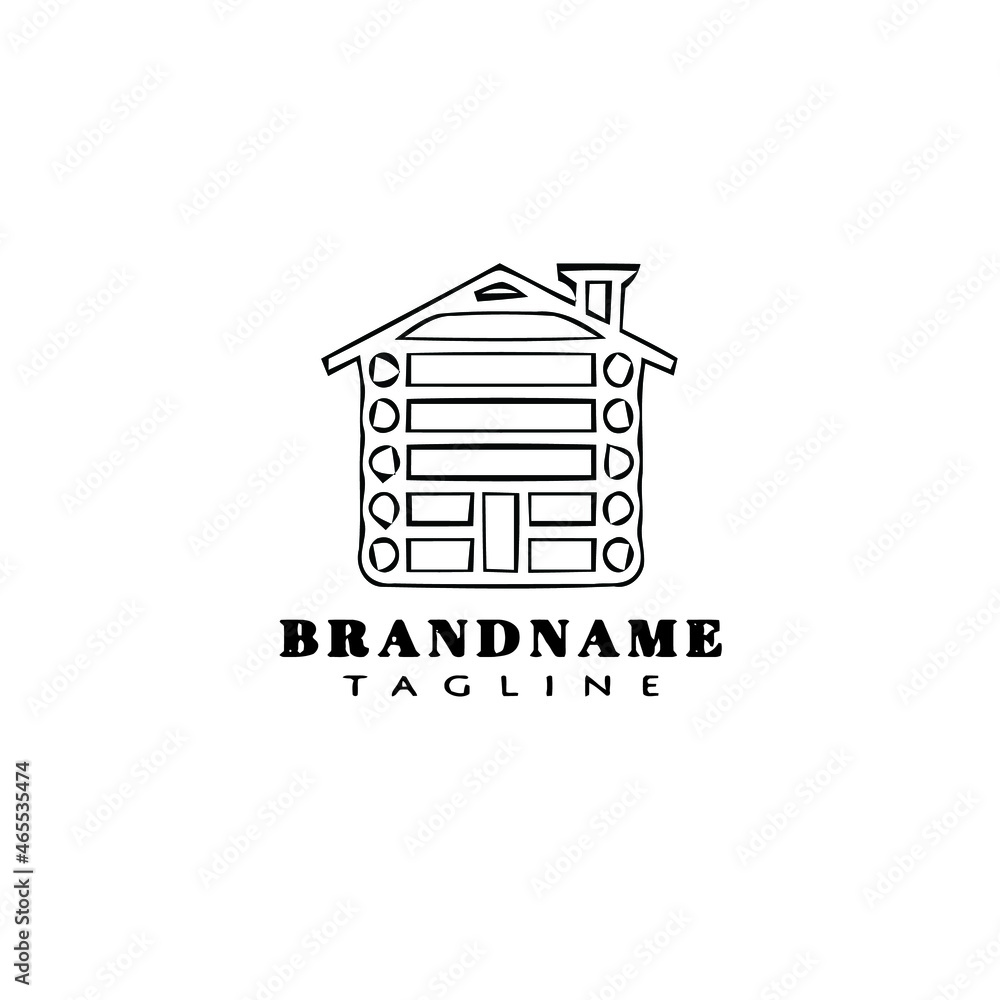 Fototapeta premium house logo cartoon icon design cute black isolated vector illustration