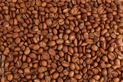 Background with Coffee Beans. Copy space. Top view