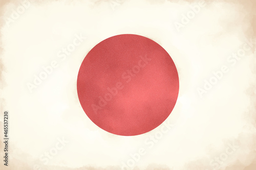 日の丸（日本の国旗）の手描きビンテージ風イラスト