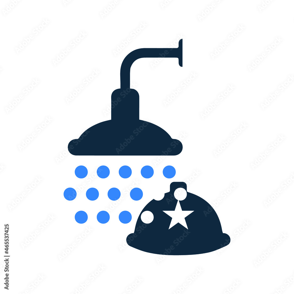 Helmet, shower icon. Simple editable vector illustration. Helmet, shower icon. Simple editable vector illustration.