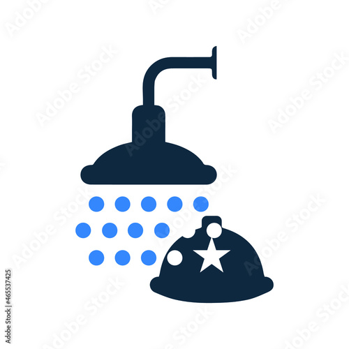Helmet, shower icon. Simple editable vector illustration.