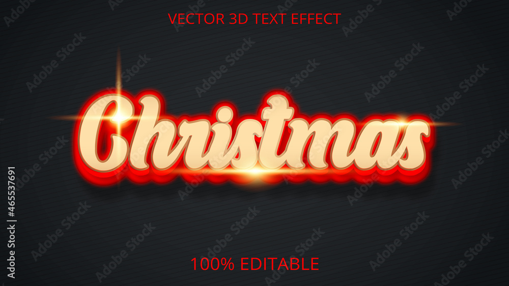 Christmas creative 3d text effect design 