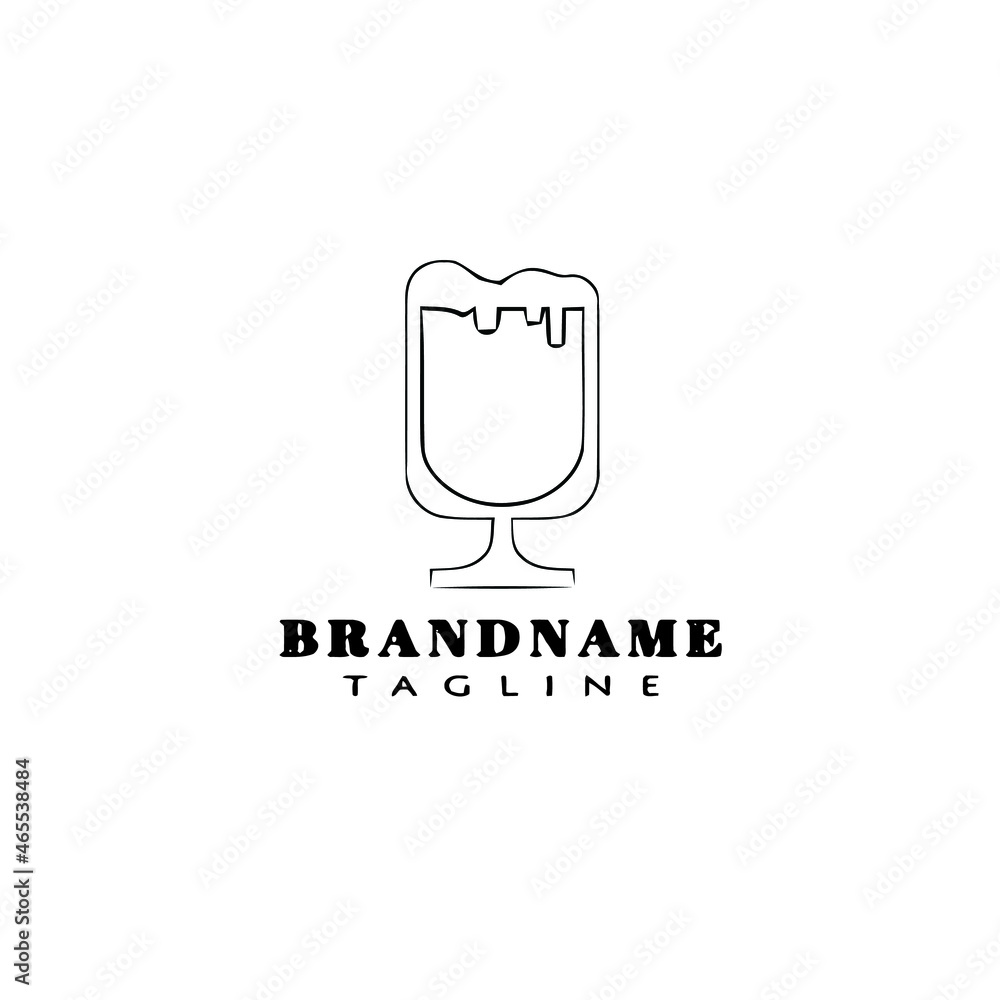 beer glasses cartoon logo icon design template black simple illustration