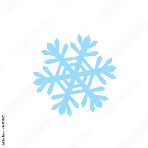 The blue Snowflake icon. A simple form of an ordinary snowflake. Winter background.