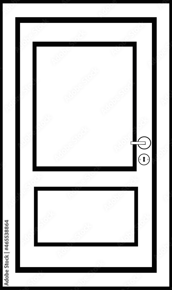 vector illustration of a house door, drawn in black and white vector illustration of a house door, drawn in black and white
