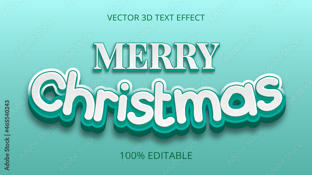 Obraz premium Merry Christmas Elegant style 3d text effect design 