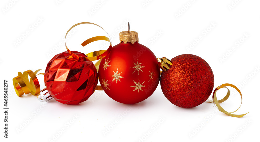 Sparkling Christmas baubles isolated on white background Sparkling Christmas baubles isolated on white background