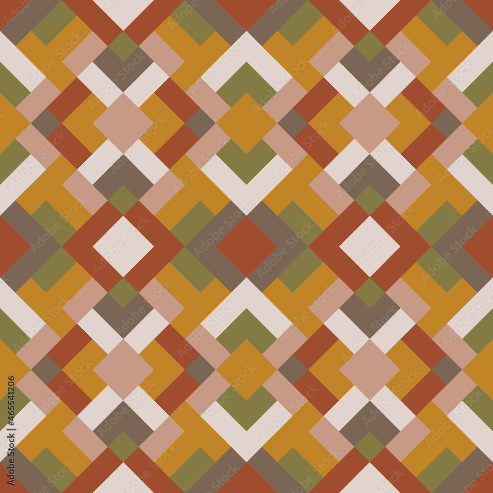 Mosaic seamless texture. Abstract pattern. Vector geometric background of triangles in green and brown colors Mosaic seamless texture. Abstract pattern. Vector geometric background of triangles in green and brown colors