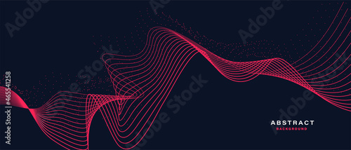 Abstract background with flowing particles. Dynamic waves. vector illustration.	