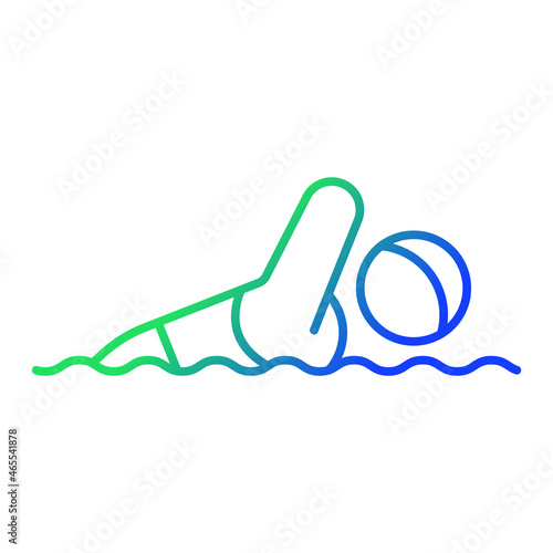 Adaptive swimming gradient linear vector icon. Aquatics sport. Swimming pool race. Sportsman with physical disability. Thin line color symbol. Modern style pictogram. Vector isolated outline drawing