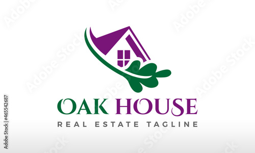 Oak House Green Real Estate Logo Design