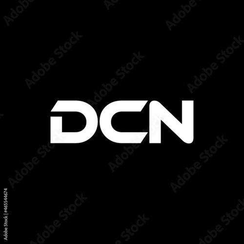 DCN letter logo design with black background in illustrator, vector logo modern alphabet font overlap style. calligraphy designs for logo, Poster, Invitation, etc. photo
