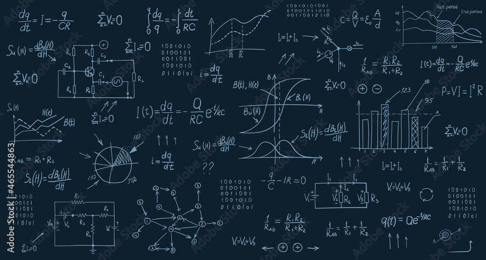 Hand drawn technical background Hand drawn technical background