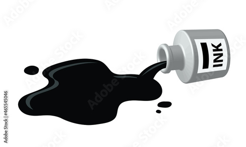 spilled ink, black, vector illustration 