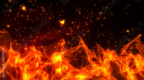 下から炎 火花 火の粉 イメージ 