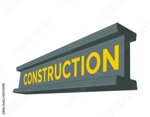iron beam, construction concept, vector illustration 