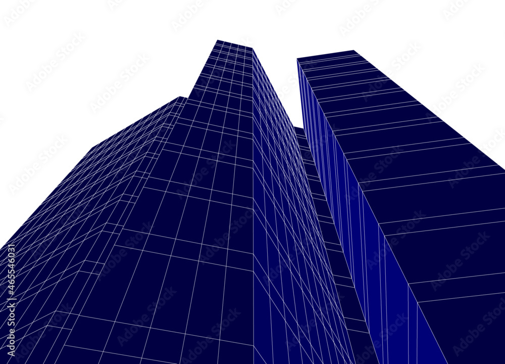 Fototapeta premium modern architecture digital drawing