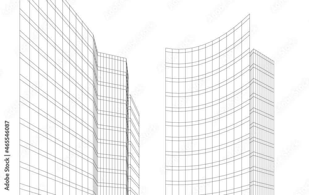Fototapeta premium modern architecture digital drawing