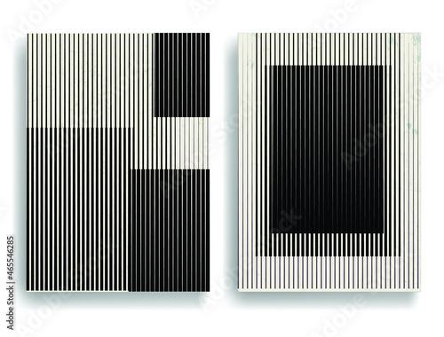 Rectangle Logo with lines.Modern art design .Black Vector stripes .Straight speed lines .Geometric shape. Wall art .
