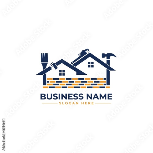 home repair roofing remodeling handyman home décor logo design