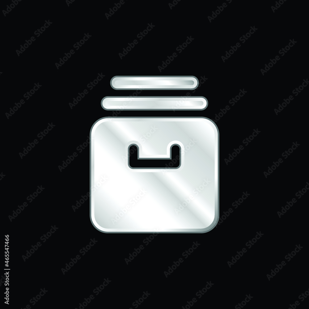 Archive silver plated metallic icon Archive silver plated metallic icon