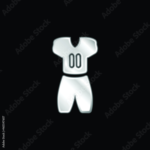 American Football Clothes silver plated metallic icon
